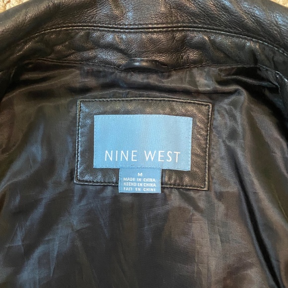 Nine West Classic Black Leather Jacket M - Picture 6 of 9